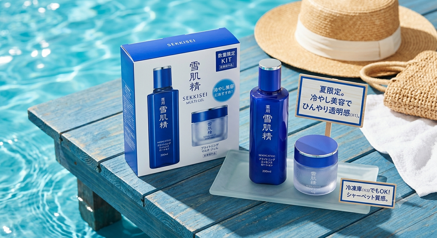 売り切れ前にチェック。雪肌精の夏向け新作ラインナップと噂の冷やし美容を徹底解説。カテゴリー:夏のスキンケア /